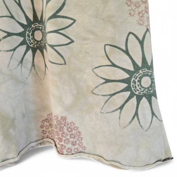 Boho Floral Knit Yoga Skirt Elastic Waist Earthtone Floral Print Womens - Picture 3 of 5